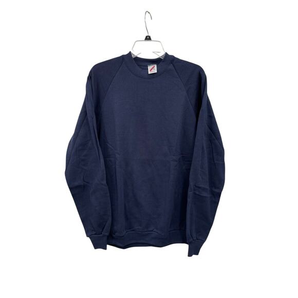 NWT Vintage Jerzees Sweatshirt Blank Made In USA Crewneck Blue Size XL - Picture 1 of 7